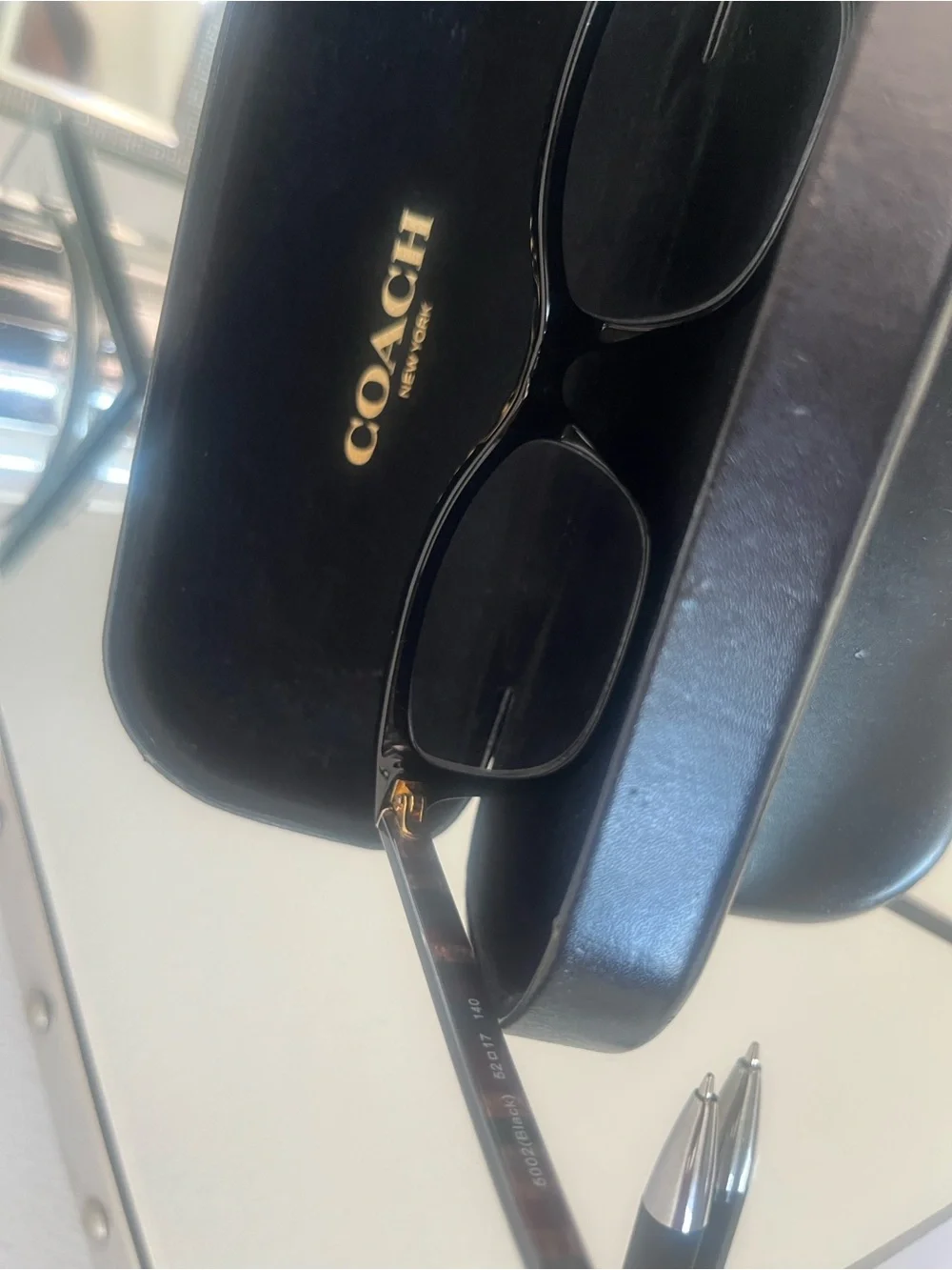 Coach Black Rectangle Glasses with Tortoiseshell